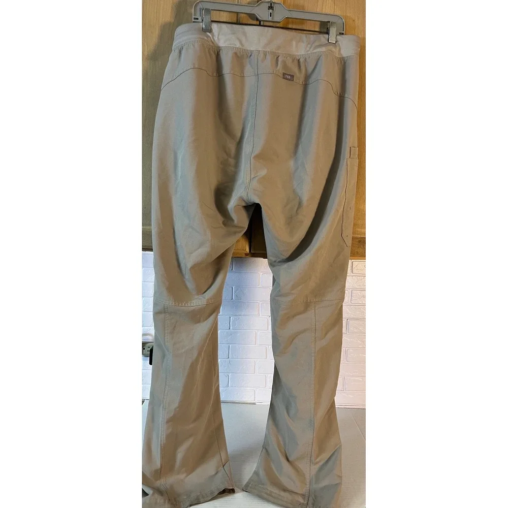 FIGS Scrub Pants Mens XL Tan Khaki Technical Collection Orange Drawstring